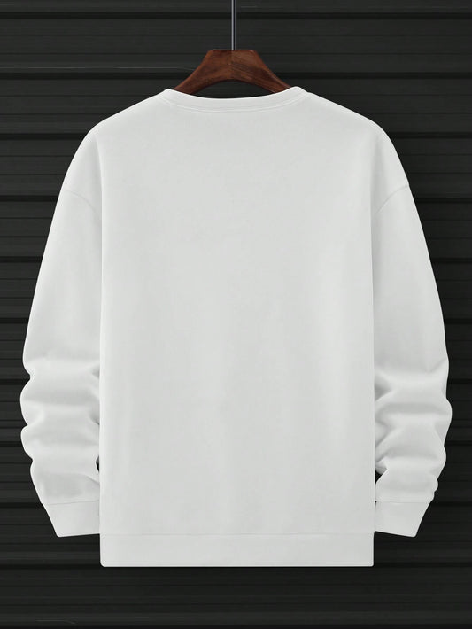 Manfinity Relaxmax Men'S Loose Fit Letter Print Long Sleeve Vintage Going Out Sweatshirt, Friends