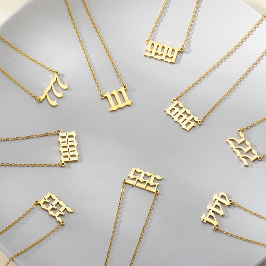 444 666 777 Angel Number Necklace Devil Angel 999 222 111 Necklace for Women Collares Chain Stainless Steel Minimalist Jewelry