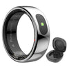 Smart Ring R08 Health and Sleep Monitor 5ATM Waterproof Sports Fitness Tracker with Charging Case for Xiaomi Samsung Phone